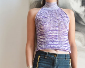 M Missoni Purple Knitted Backless Top