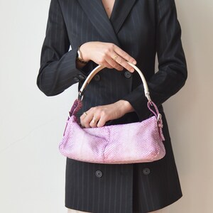 Bolso de hombro Sergio Rossi de pitón rosa