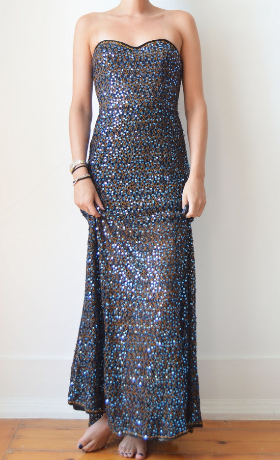 Missoni Blue Sequin Maxi Dress - image 6