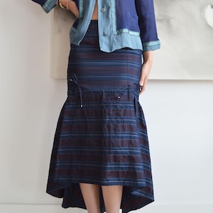 Vintage Emporio Armani Silk Striped Skirt