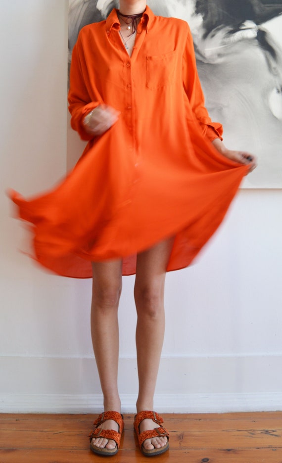 jean paul gaultier orange dress Jean Paul Gaultier: Khaki & Orange 'The Long Mdaillon' Maxi Dress