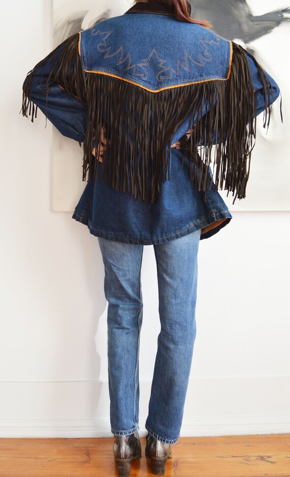 Vintage Kenzo Jeans Fringed Denim Coat - image 2