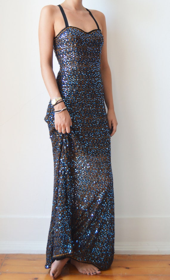 Missoni Blue Sequin Maxi Dress - image 1
