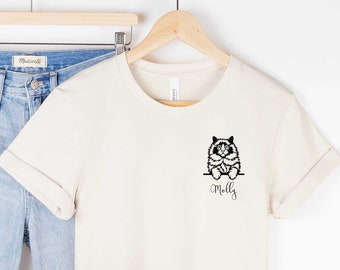 Custom Pet T-Shirt | Personalized Cat Face Shirt | Custom Kitten | Cat Breed T-shirt | Pet lover Shirt