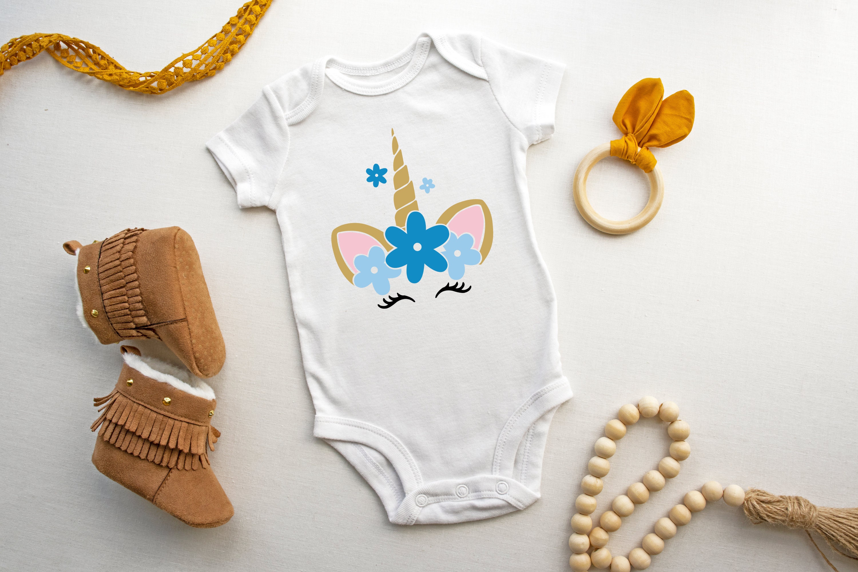 Unicorn Baby Onesie Unicorn Baby Bodysuit Customizable Etsy UK