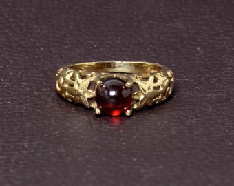 Garnet Ring, Brass Ring, Gemstone Ring, Statement Ring, Boho Ring, Vintage Ring, Gift for her, Wedding Ring, Handmade Ring, Jewelry