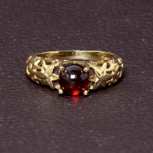 Garnet Ring Brass Ring Gemstone Ring Statement Ring Boho - Etsy