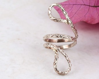 Sterling Silver Trigger Finger Splint Ring: Adjustable Arthritis EDS Support