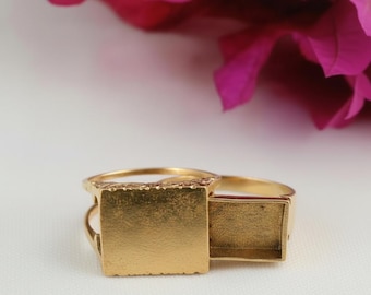 Secret Box Compartment Gold Pill Ring: Signet Jewelry