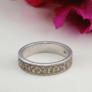 Handmade Hammered Sterling Silver Wide Band Ring