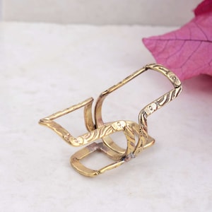Handmade Brass Full Finger Splint Ring: Knuckle Arthritis Ring