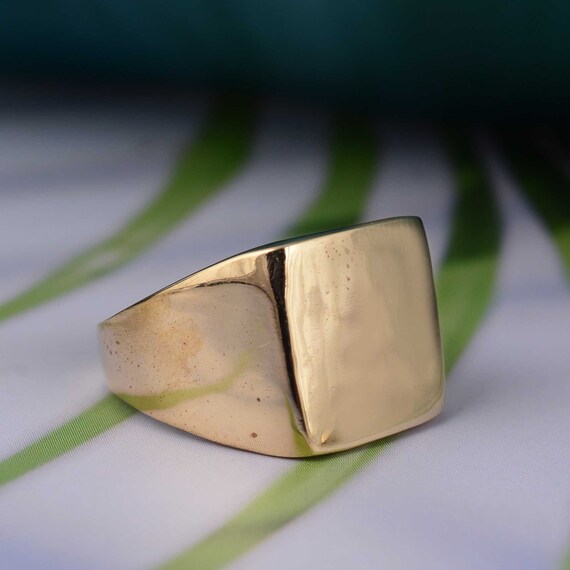 Square Gold Ring Ring Men Ring women Etsy