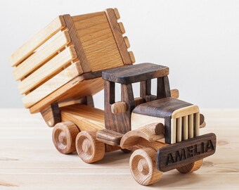 wooden toddler truck