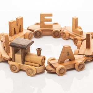 Wooden alphabet train set 2025