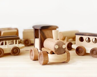 wooden baby train