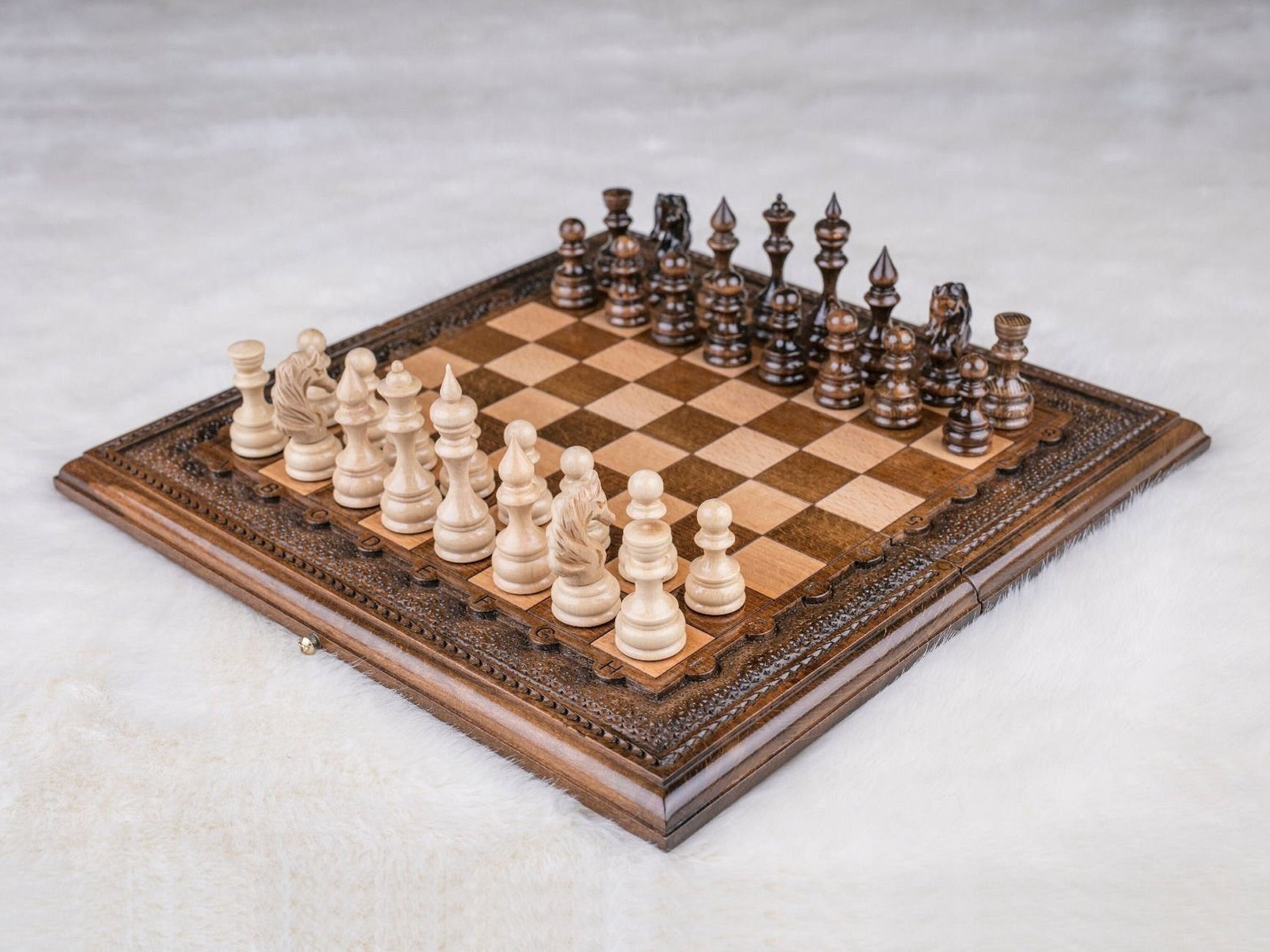 Senador cultura dramático Juego de ajedrez clásico Tablero de ajedrez tallado - Etsy España