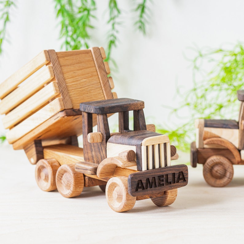 Wooden Agricultural Truck Toy Personalized Kids Truck image 0