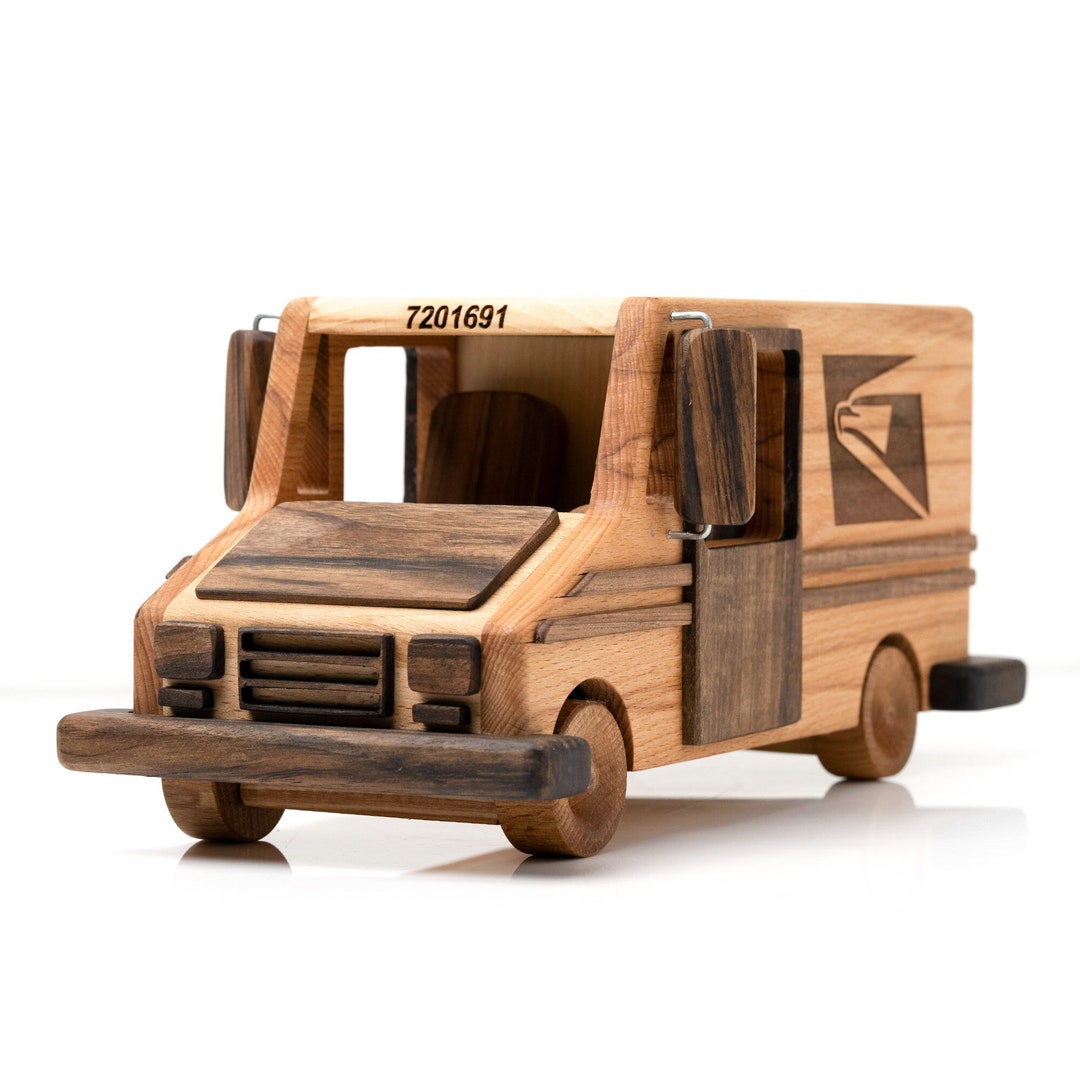 USPS Mail Truck Wood Toy by Kindwoodpecker / HANDMADE Etsy