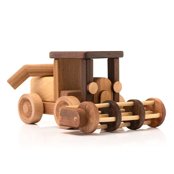 Wooden Toy Combine Harvester, Wooden Toys for Kids, Gift for