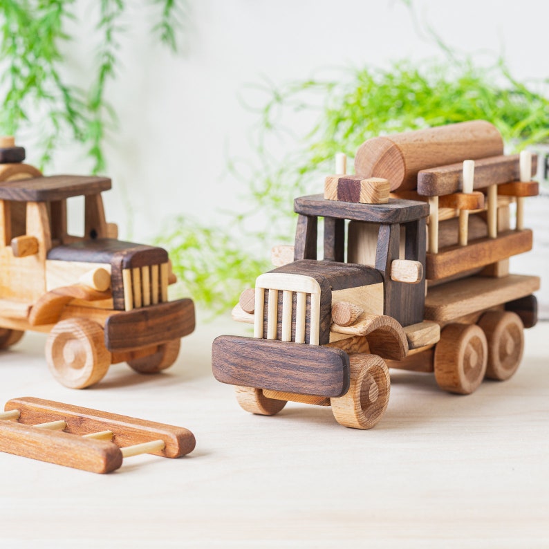 Wooden Fire Engine Wooden Toys Personalized Baby Gift Wood Etsy