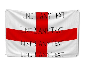 Bandera de Inglaterra personalizada - Día de San Jorge - Decoraciones rojas y blancas - Banderines personalizados para exteriores - Copa Mundial de Fútbol 2026