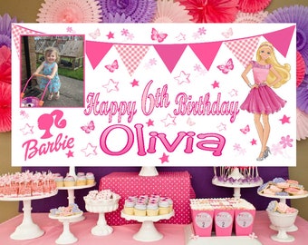 barbie birthday backdrop