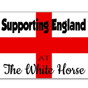 Personalised England Flag St George's Day Banner Poster Decorations Red white Customised Sign Bunting Football Euro 2024 Rugby Championship image 6