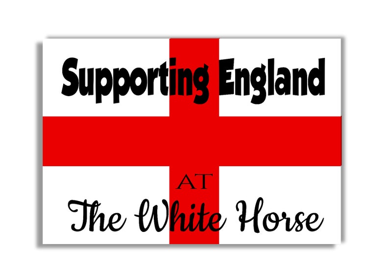 Personalised England Flag St George's Day Banner Poster Decorations Red white Customised Sign Bunting Football Euro 2024 Rugby Championship image 6