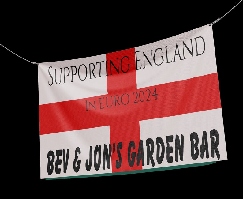 Personalised England Flag St George's Day Banner Poster Decorations Red white Customised Sign Bunting Football Euro 2024 Rugby Championship image 7