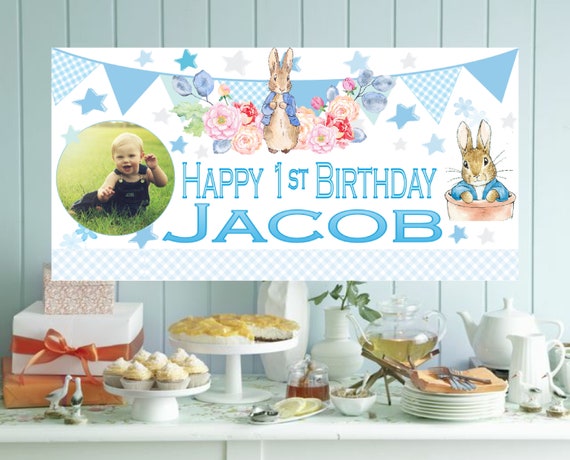Personalised Birthday Party Bunting Decoration Boy Girl Banner First 1st 2nd 3rd 