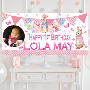 Personalsed Brthday nvtatons - Pnk Flopsy Bunny Peter Rabbt