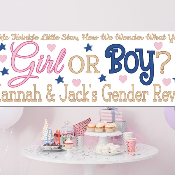 Gold gender reveal banner Etsy.de
