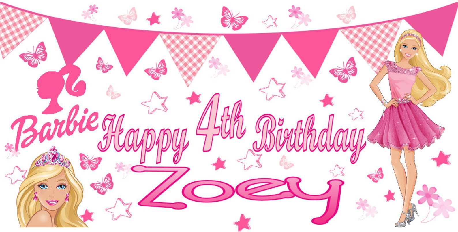 Barbie Birthday Banner Barbie birthday banner