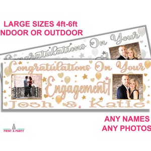 Grote Gepersonaliseerde Verlovingsbanner Rose Gold Party Decorations Naam Fotoachtergrond Poster Guirlande Teken Decor