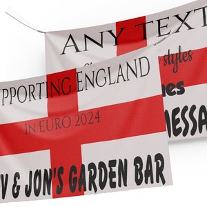 Personalised England Flag St George's Day Banner Poster Decorations Red white Customised Sign Bunting Football Euro 2024 Rugby Championship image 1