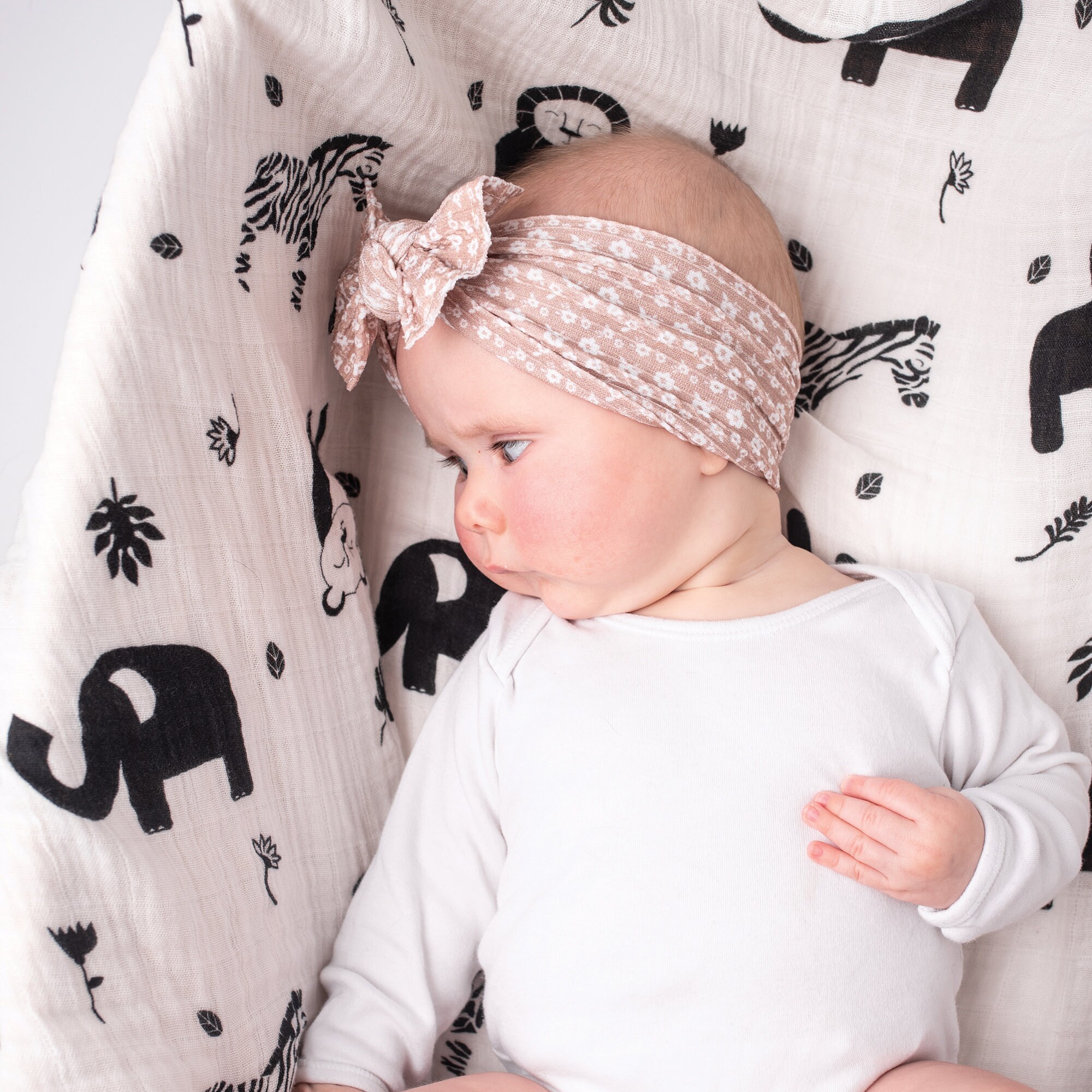 black muslin swaddle