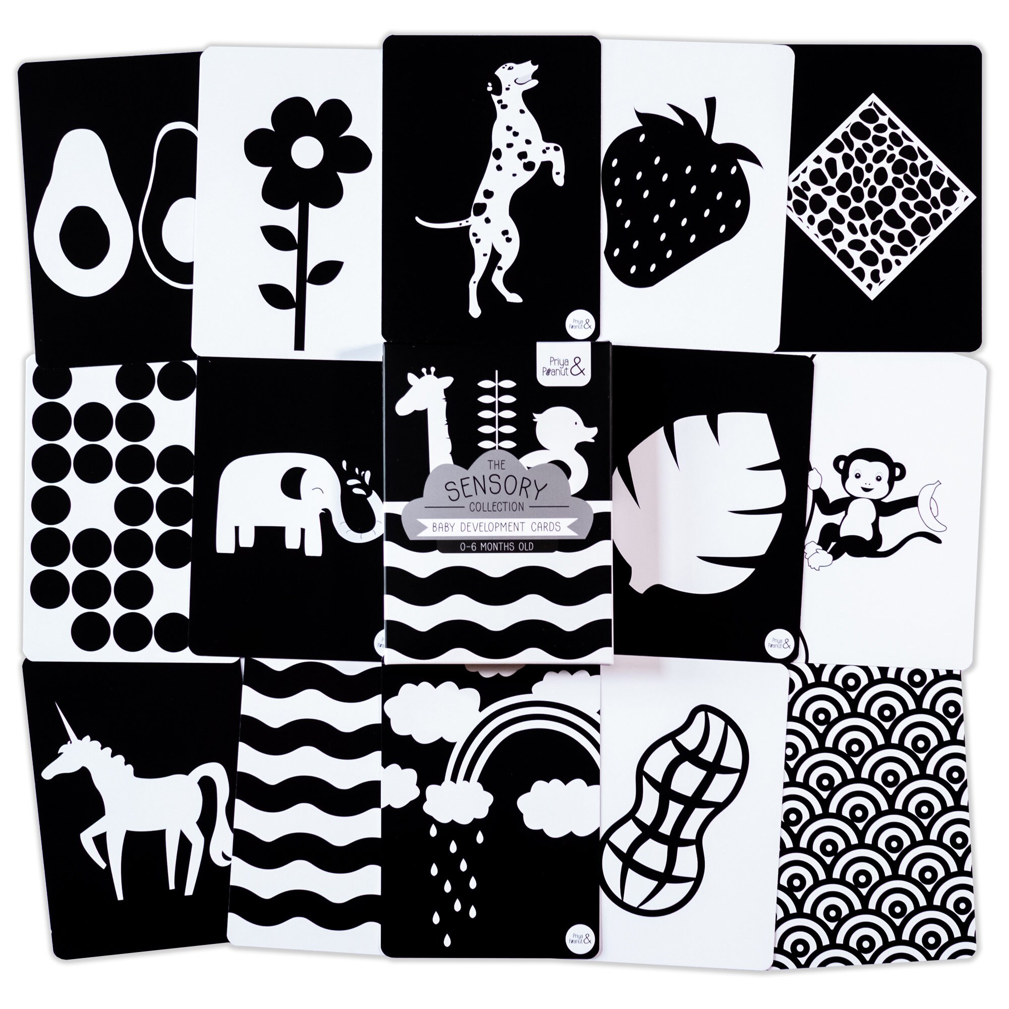 Newborn Baby Sensory Flashcards Black 
