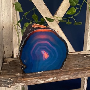 Teal Agate tea light Candle Holder, home decor or unique gift