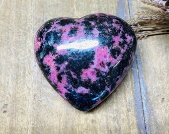 Rhodonite love heart