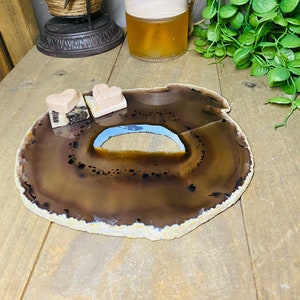 Large Polished natural Agate slice - cheese board, serving platter or display piece