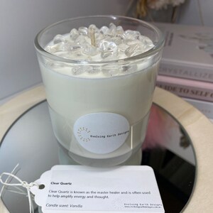 Clear Quartz natural soy Candle - Large crystal infused candle (285g)