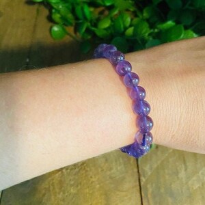 Amethyst round bead bracelet, jewellery - free standard delivery within Australia