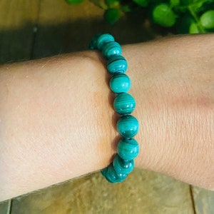Malachite round bead bracelet, jewellery - free standard delivery within Australia