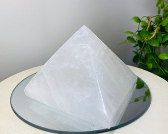 Clear Quartz pyramid - unique office display piece or paper weight