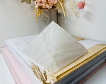 Clear Quartz pyramid - unique office display piece or paper weight