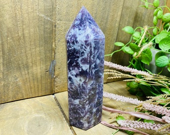 Lepidolite tower obelisk