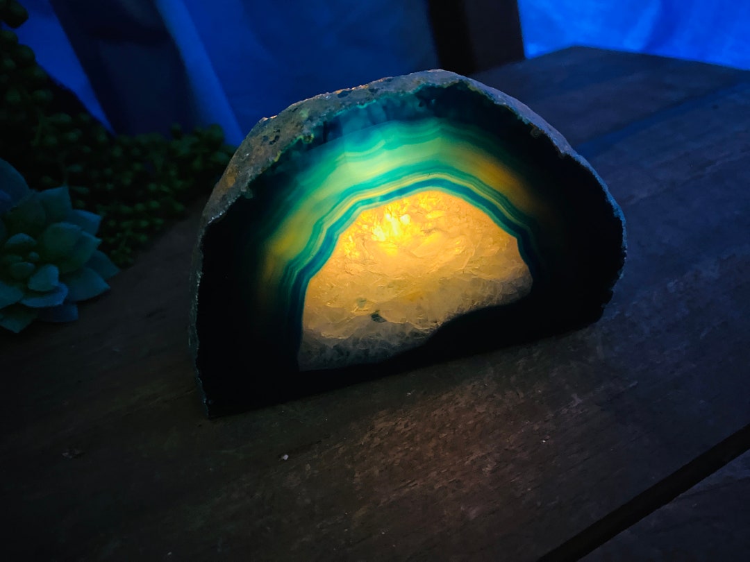 Blue Agate Natural Stone Tea Light Candle Holder Etsy