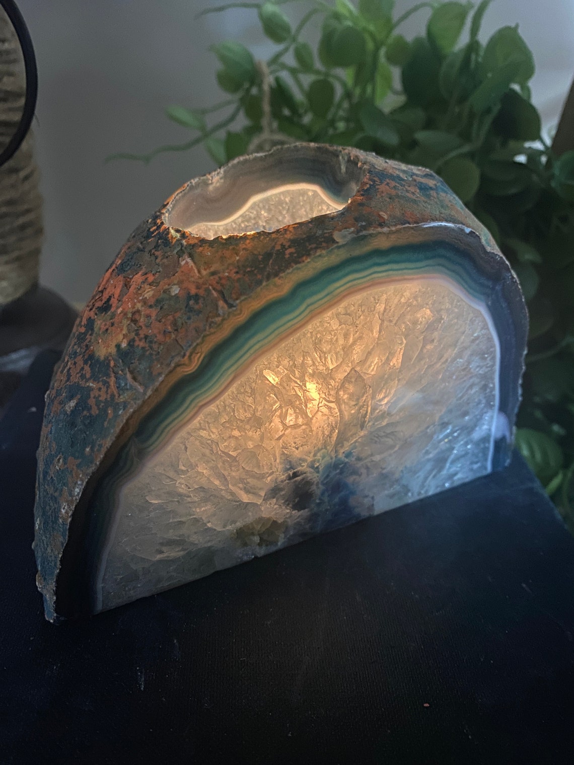 Blue Agate Tea Light Candle Holder Home Decor or Unique Gift Etsy