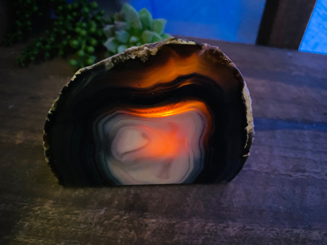 Natural Agate Tea Light Candle Holder natural Stone / Etsy