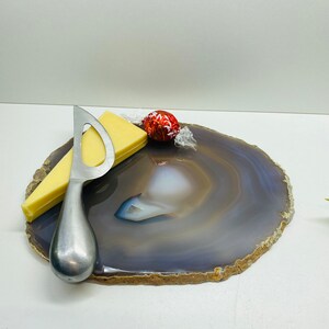 Large Polished natural Agate slice - cheese board, serving platter or display piece